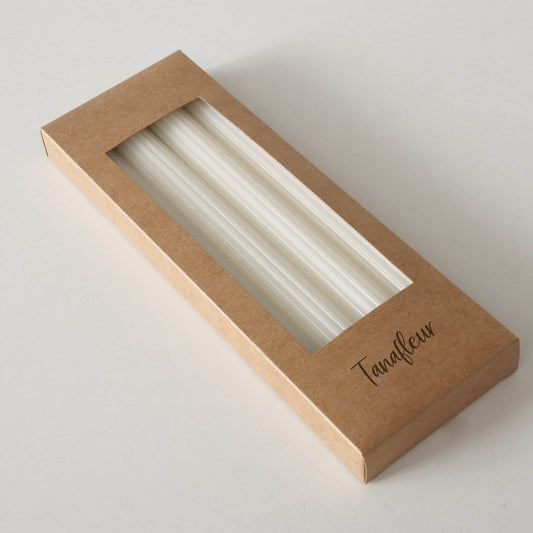 4 Adventskerzen, Stabkerzen mit Rillen in creme-weiß