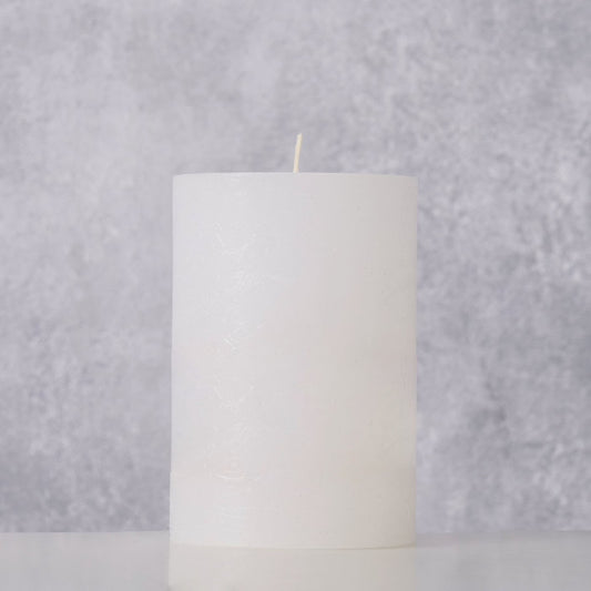 Stumpenkerze, Adventskerze rusikal weiß