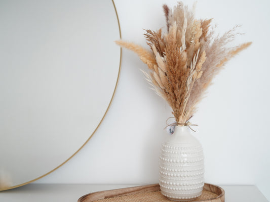 Boho Trockenblumenstrauß mit Pampasgras und Trockenblumen