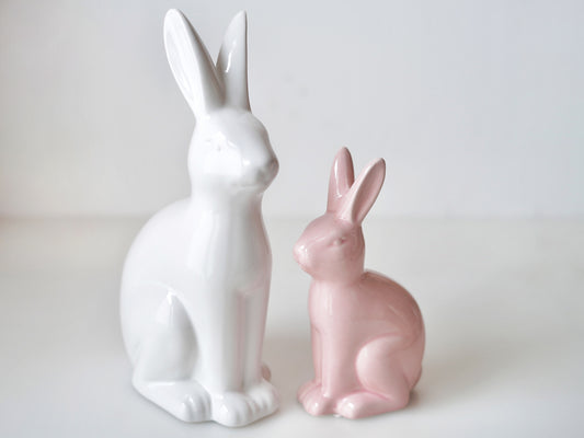 Keramikhase weiß und rosa