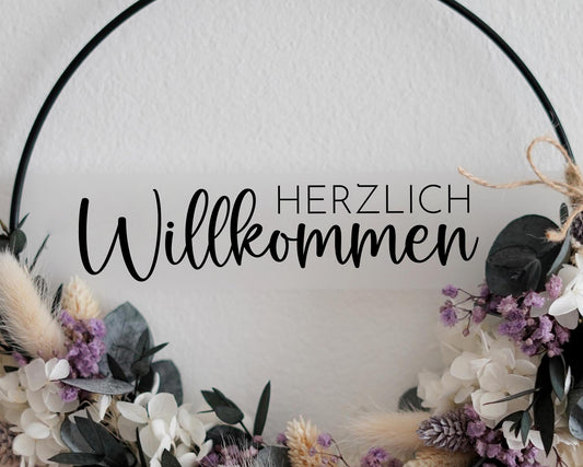 Herzlich Willkommen Banner für Türkränze