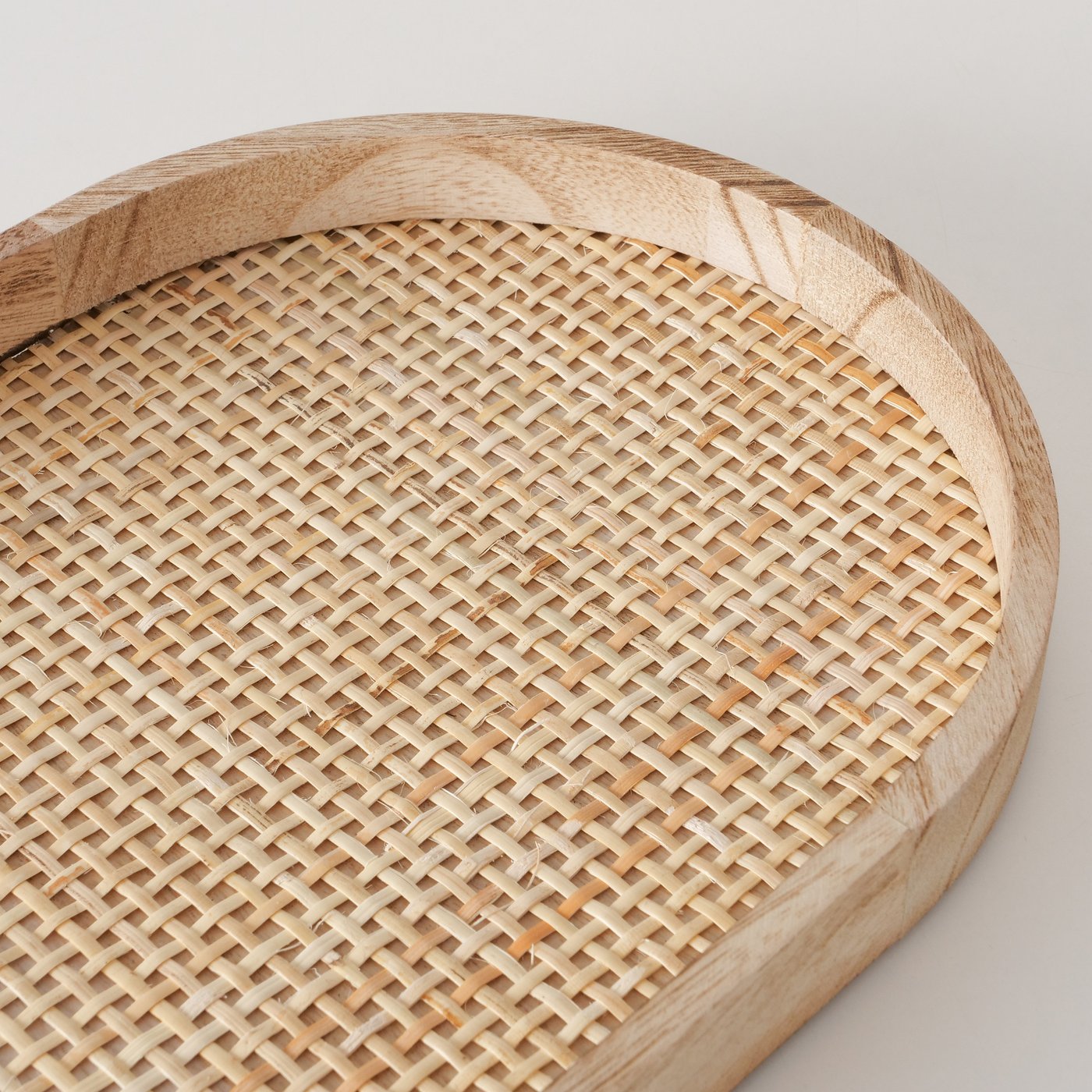 Boho Deko-Tablett Oval Rattan