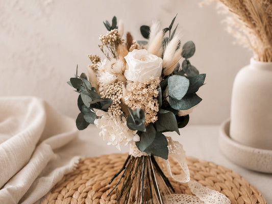 Boho Brautstrauß aus Trockenblumen | Standesamt, Trauzeugin & Wurfstrauß