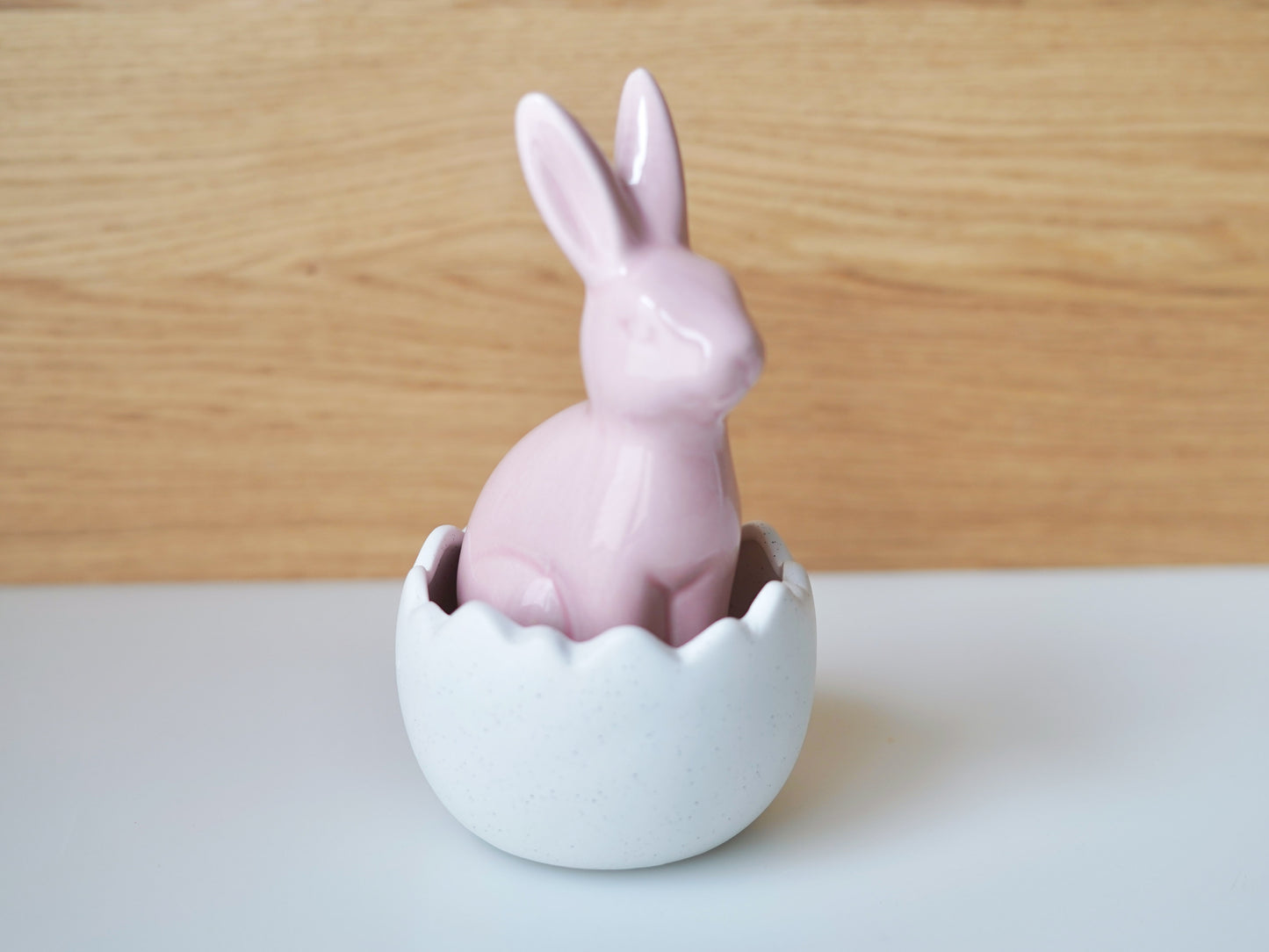Osterdekoration Dekoschale Ei, Eierschale aus Keramik in weiß