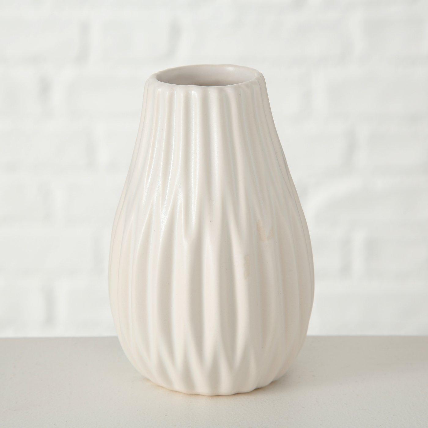 Keramik Vase mit Rillen modern - Tanafleur