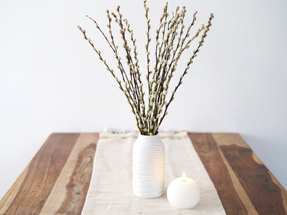 Frühlingsdeko Trockenblumenstrauß: Getrocknete Weidenkätzchen 10 Stiele im Bund ca. 60 cm für Vase